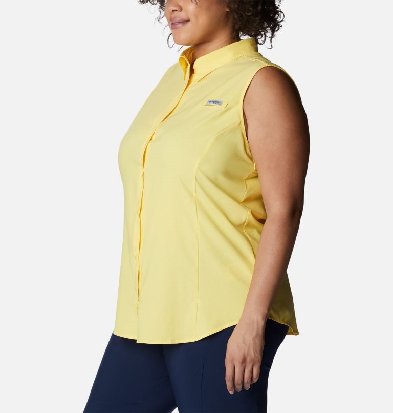 Camasa Columbia PFG Tamiami Fara Maneci Dama Galbeni | Plus Size ZCAZ91M08